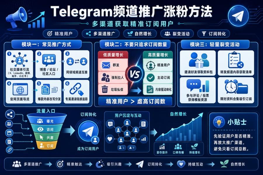 Telegram 频道推广涨粉