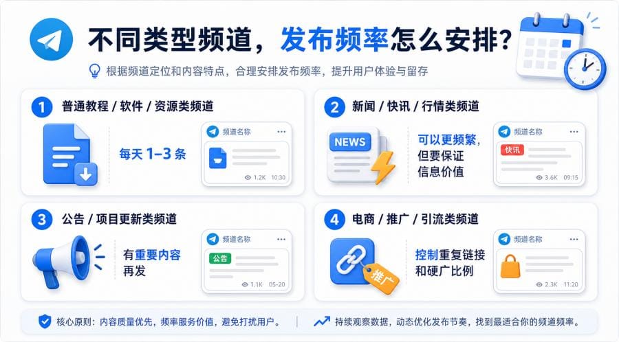 Telegram频道每天发几条内容比较好?新手发布频率和运营建议 配图 1