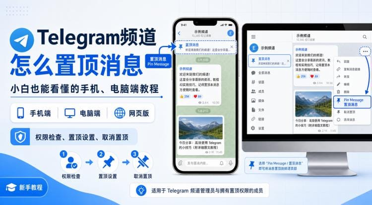 Telegram频道怎么置顶消息?手机、电脑端设置与常见问题