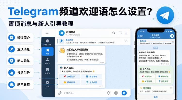 Telegram频道如何设计欢迎语?置顶消息、新人引导和文案写法教程