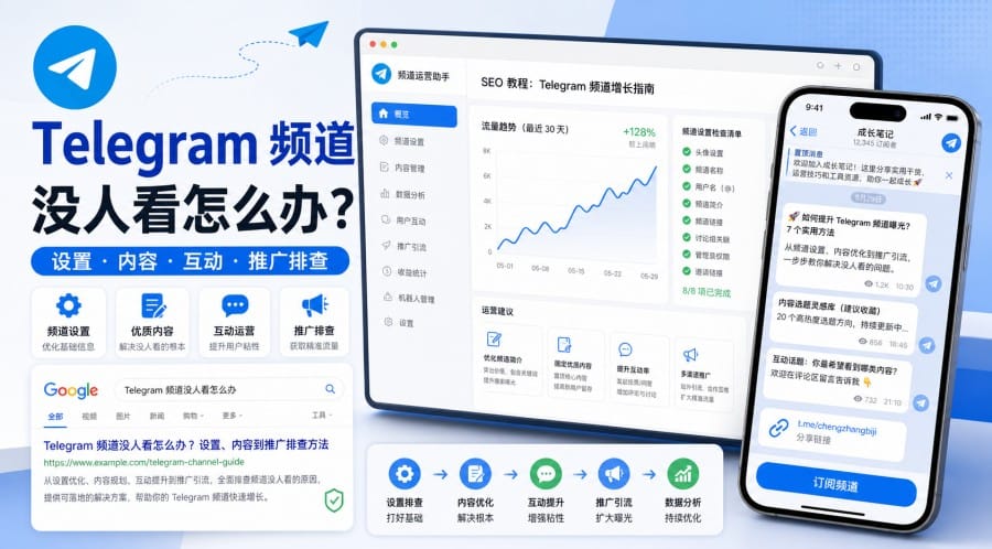 Telegram 频道没人看怎么办?从设置、内容到推广的排查方法